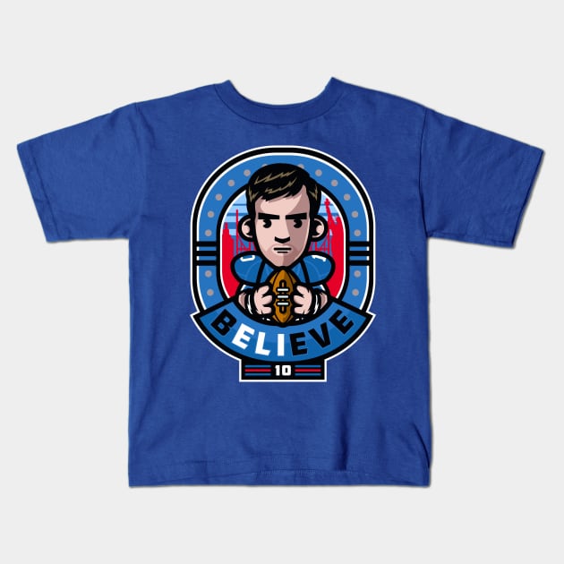 Believe in Eli Manning Kids T-Shirt by KDNJ